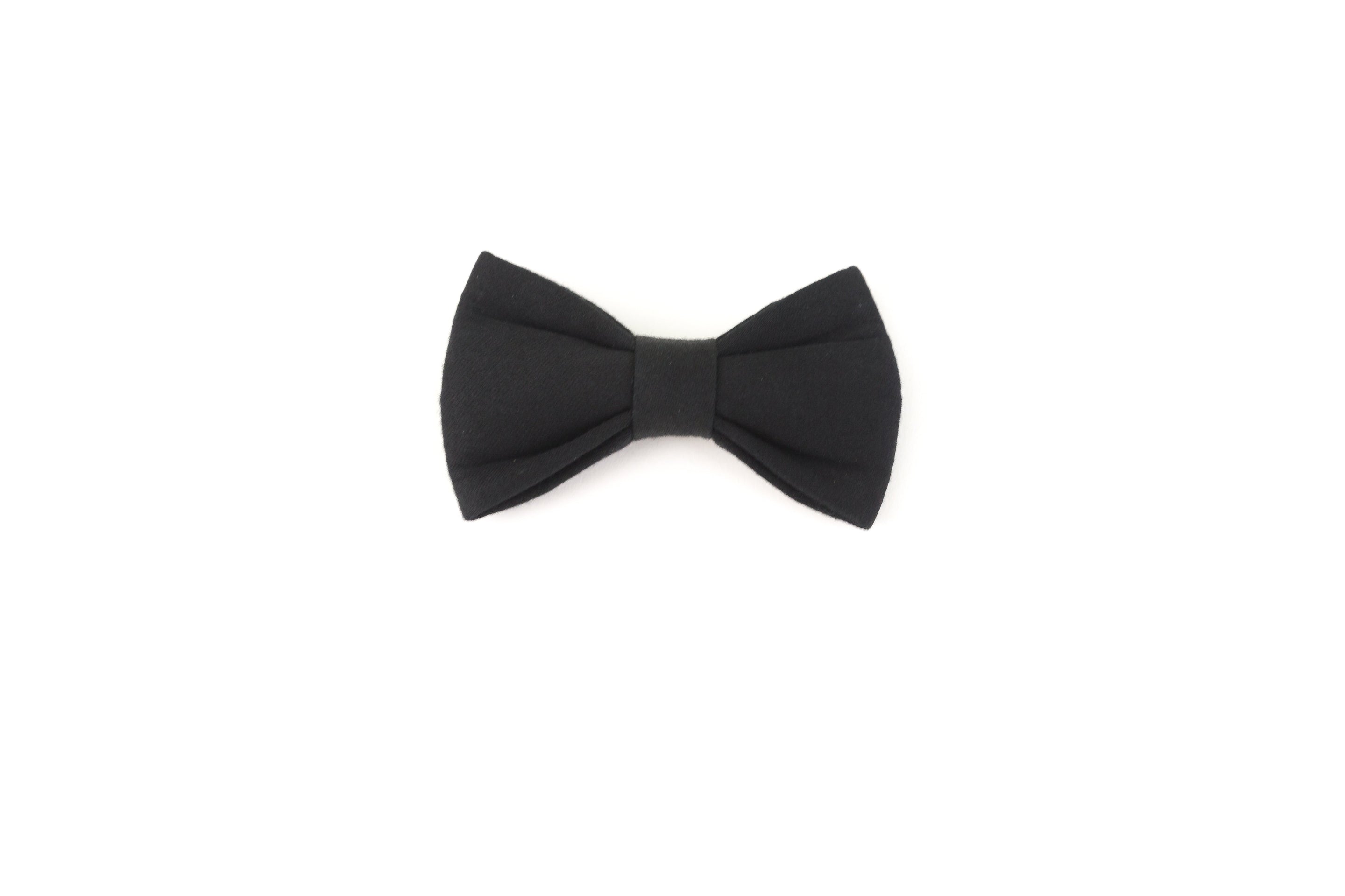 Black fabric DIY animal bow tie accessory on white background