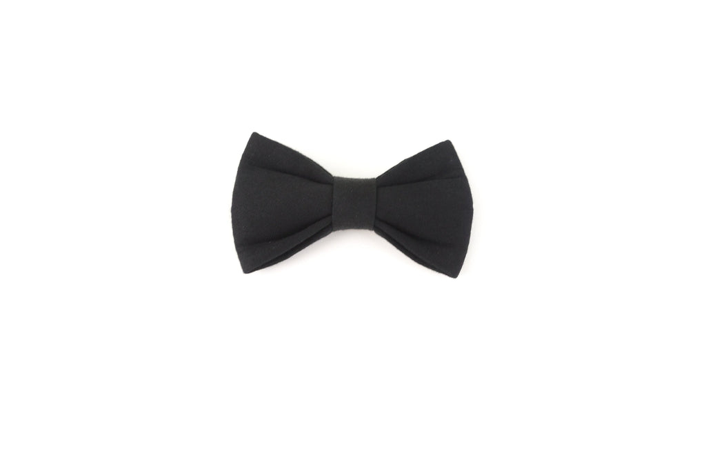 Black fabric DIY animal bow tie accessory on white background