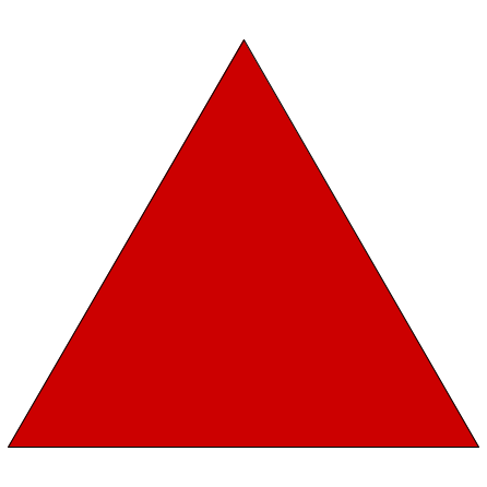 solid red equilateral triangle on transparent background