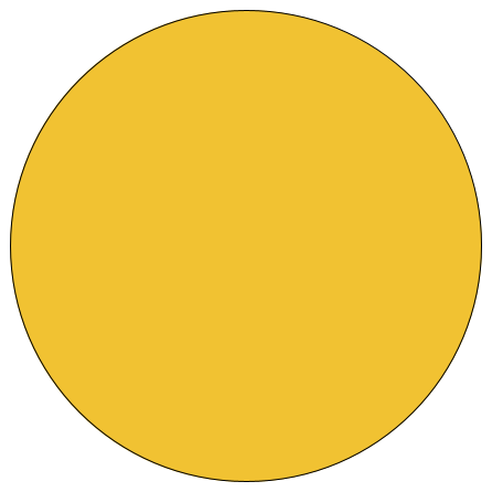 Solid yellow circle on a plain transparent background